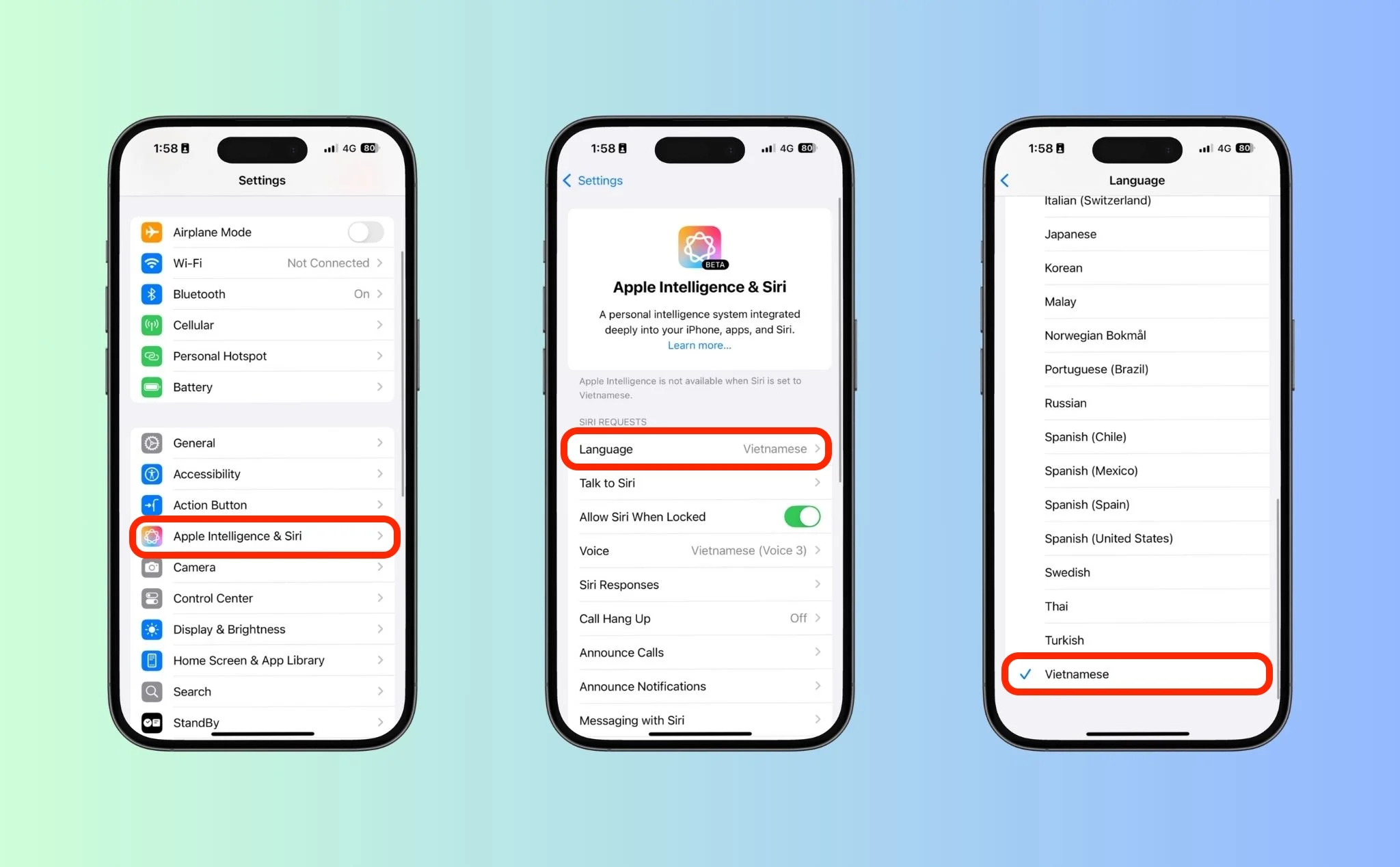 Hướng dẫn kích hoạt Siri tiếng Việt